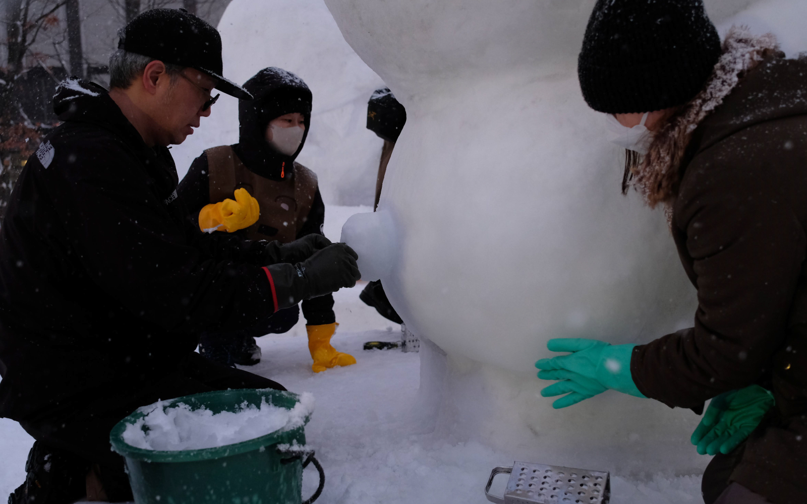 さっぽろ雪まつり 市民雪像 2025 テレビ塔 雪像 制作中