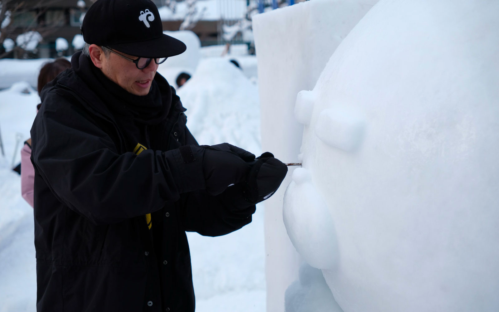 さっぽろ雪まつり 市民雪像 2026 やべーべや 熊出没注意 雪像 制作中